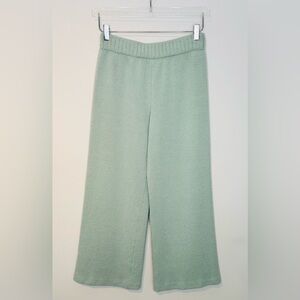 St. John Sport Pastel Mint Green Wool Wide-Leg Knit Pants Size S